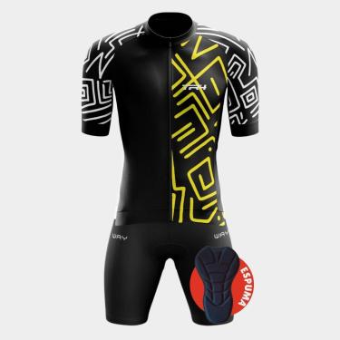 Imagem de Conjunto Premium de Ciclismo Premium TR4 com Bolsos Traseiros + Bermuda de Forro com Espuma-Masculino