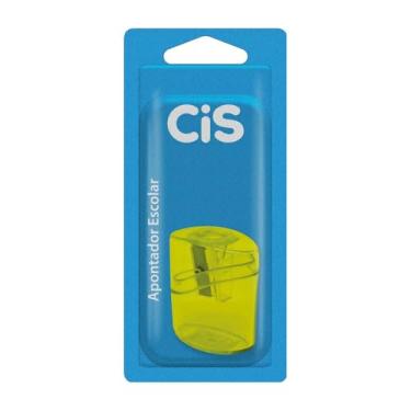 Imagem de Apontador Escolar CIS 348, Retangular com Depósito e Tampa, Sortido (Azul, Rosa, Lilás ou Amarelo), Blister com 1 unidade