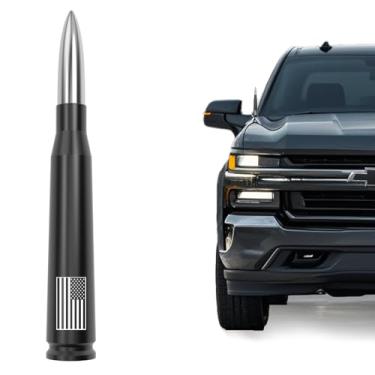 Imagem de Antena bala de carro caminhão bandeira americana para GM Chevy Silverado GMC Sierra 1500 2500 3500 HD Avalanche Denali, design antifurto e seguro para lavagem de carro, acessórios de caminhonete