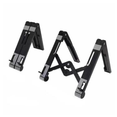 Imagem de Suporte Multifuncional Universal para Celular, Notebook e Tablet de Mesa, Preto e Cinza, Dobrável e Ajustável