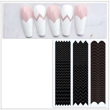 Imagem de 1 adesivo de unhas de gel semicurado para mulheres – Kit de adesivos de unhas francesas crescentes para salão de beleza para acessórios de bricolage