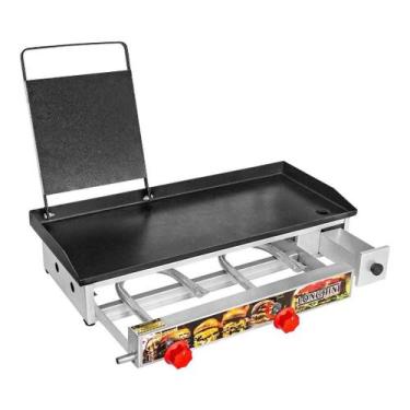 Imagem de Chapa Chapeira De Lanches Porções Hamburguer Hot Dog 70x30cm Borda Alt