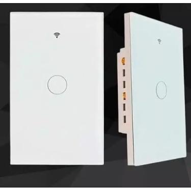 Imagem de Interruptor Inteligente Wi-fi Touch 1 Botao Compatível com Alexa e Google Home, Smart Home, Branco