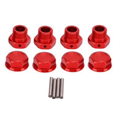 Imagem de CUOFYUNL 4pcs Conjunto de cubos sextavados de roda RC profissional de liga de alumínio à prova de poeira Conjunto de acoplador sextavado RC para acessórios de carro RC (Vermelha)