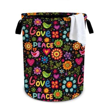 Imagem de Cesto de lavanderia dos anos 70, cesto de roupa dobrável, organizador de balde de roupas, 40 x 40 cm, para lavanderia/quarto/banheiro