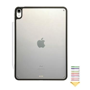 Imagem de UUcovers Capa para iPad (A16) 11ª geração 27.9 cm 2025 e iPad 10ª geração 27.7 cm 2022, suporta acessório magnético Pencil (USB-C), capa protetora à prova de choque traseira fosca translúcida, preta