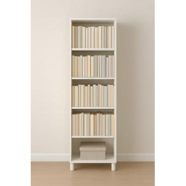 Imagem de Estante Multiuso Livreiro 155cm 4 Prateleiras MDF Branco - DLuca mveis