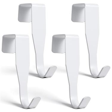 Imagem de Ymapinc Pacote com 4 ganchos de porta para pendurar, gancho único sobre a porta do armário, mini guirlanda para suporte de toalha de cozinha, banheiro e lavanderia