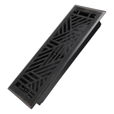 Imagem de Howeall Registro de piso 10 cm x 25 cm, grades de piso de aço resistente, aberturas de piso de alavanca de suprimento de ar de fácil ajuste, capas de ventilação de design Brooklyn para piso doméstico