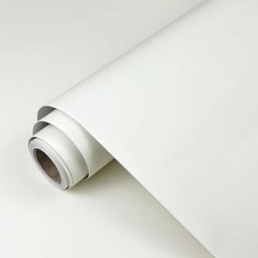 Imagem de XiaoDeYouth Papel de contato creme 40 cm x 497 cm papel de parede moderno cor sólida creme peeling and stick papel de parede autoadesivo impermeável rolo de vinil decorativo removível para armários de