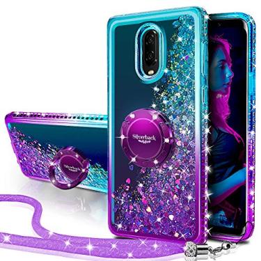 Imagem de Capa OnePlus 6T, OnePlus 6T McLaren Case, Capa com glitter brilhante com glitter líquido de movimento Silverback com suporte, diamante brilhante com strass e capa protetora fina para OnePlus 6T, Roxa