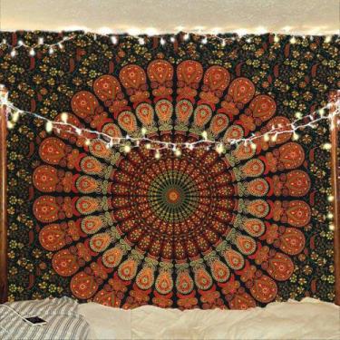 Imagem de Mandala de pavão indiano feita à mão da Tapestry Bless International