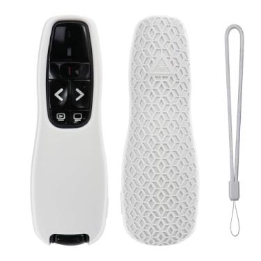 Imagem de Capa para Logitech Wireless Presenter R 400 R400, controle remoto, antiderrapante, capa com suporte de pele com cordão (branco)