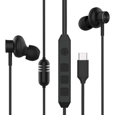 Imagem de Bhvrtls Fones de ouvido USB-C com fio, fones de ouvido, garantia de 3 anos, com placa de som de alta fidelidade, áudio de 5 modos, jogos de baixa latência, aprimoramento vocal KTV