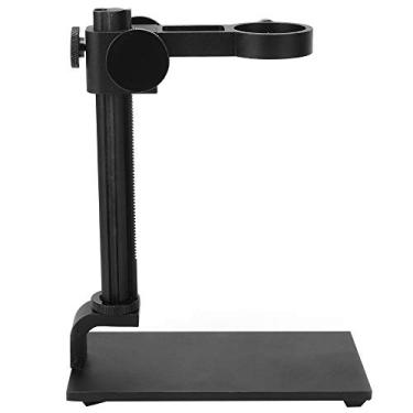 Imagem de plplaaoo Suporte para microscópio Suporte ajustável em liga de alumínio Suporte estável profissional para microscópios eletrônicos digitais USB Branco Preto 148x76x190mm (Preta)