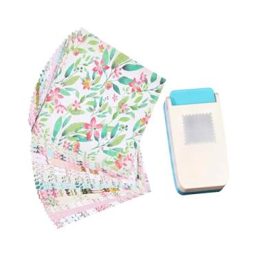 Imagem de UGPLM Perfurador de Papel com Bordas em Formato de Selo Postal para Crianças, Cortador de Cantos, Multiuso, para Artesanato, Decorações e Scrapbooking, com, Quadrado