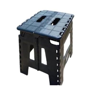 Imagem de Banquinhos - Banqueta Dobrável - De Plástico - Até 100 Kg - Resistente Para Viagem(Preto)