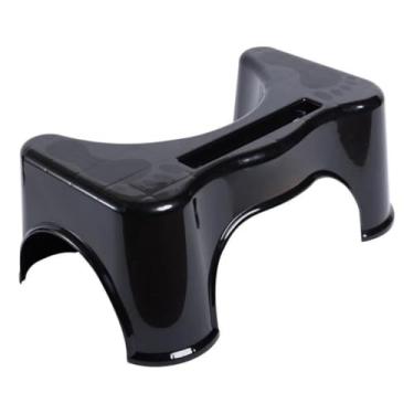 Imagem de Banco Cócoras Antiderrapante para Banheiro Suporte Celular, Alívio Prisão de Ventre, Ergonômico para Adultos e Idosos(Preto)