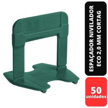 Imagem de Kit c/50 espaçador nivelado eco verde 2,0mm 61338 cortag