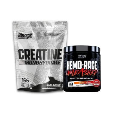 Imagem de Kit Pré Treino Concentrado 180g + Creatina Monohydrate Pura 500g - Nutrex Research-Unissex