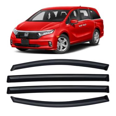 Imagem de Protetores de chuva para Honda Odyssey 2018-2025, protetores de viseira de janela fora do canal, defletor de ventilação sombra vento fumaça escura 2019 2020 2021 2022 2023 2024, montagem externa com