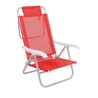 Imagem de Cadeira De Praia Reclinável Sunny Em Alumínio Vermelha Bel