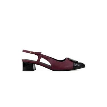 Imagem de Slingback Piccadilly Taci Salto Médio Vinho-Feminino