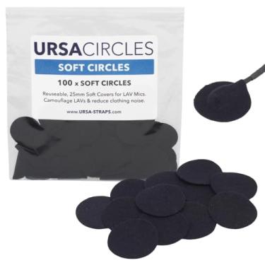 Imagem de URSA Soft Circles: Capas macias reutilizáveis que fornecem um escudo contra o vento e camuflagem para microfones Lavalier (100x círculos macios, preto)