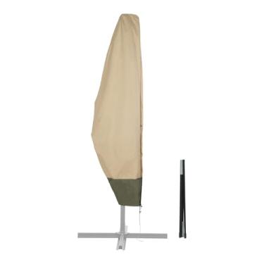 Imagem de COWVIE Capa de guarda-chuva para ambientes externos de 2,7 m a 3,6 m, guarda-chuva cantilever e guarda-sol, capa de guarda-chuva resistente a UV 600D atualizada com zíper e haste para guarda-chuva