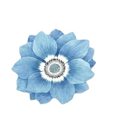 Imagem de Algodão Memórico, Tapete Coral Rebote, Flor, Sala de Estar, Mesa de Chá, Tapete Rastejante, Quarto Banheiro (Azul, 40 x 40 cm)