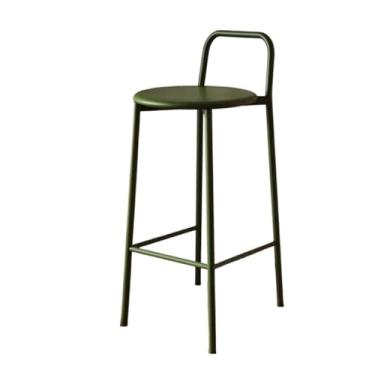 Imagem de Cadeira de bar multiuso, simples, externa, interna, ferro com encosto, cadeira alta colorida, 45 cm, moderna (verde)