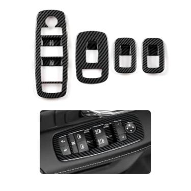 Imagem de BRMYL Decalques de acabamento de interruptor de janela de carro para Dodge Ram 1500 2019 2020 2021 2022 2023 2024 acessórios adesivos de fibra de carbono