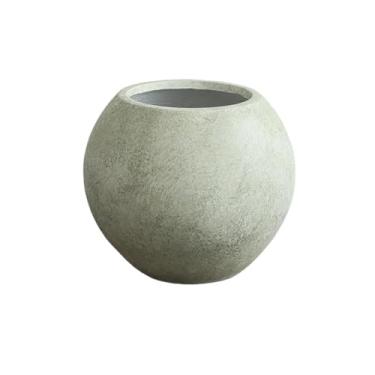 Imagem de KHUTRW3D Vaso de plantas verde aqua em forma de bola, 3 tamanhos com orifício de drenagem, vaso de flores de argila de magnésio para ambientes internos e externos, varanda, jardim, escritório