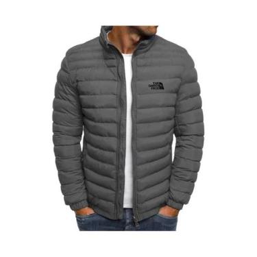Imagem de Jaqueta Masculina Slim Fit Com Gola Alta E Zíper, Moda Outono Inverno,
