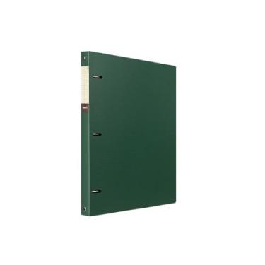 Imagem de Organizador de arquivos A4 Pasta de arquivo perfurada de folhas soltas PP com três furos espessa, organizador de informações de arquivo, livreto, material de escritório (verde)