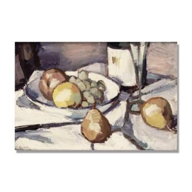 Imagem de NHLDZYH Tela vintage de frutas mortas, impressão de estilo de pintura a óleo vintage, decoração de jantar de fazenda C34. 70 x 105 cm. Somente tela