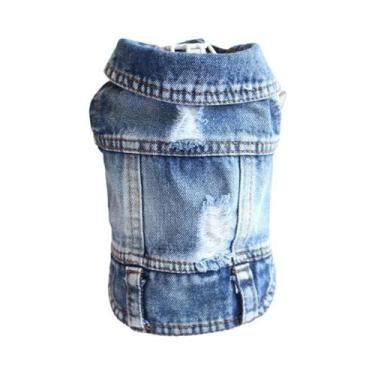 Imagem de Jaqueta Jeans Fina E Fresca Para Cães Pequenos E Médios, Casaco Modern