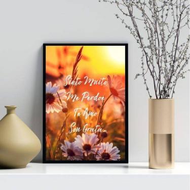 Imagem de Quadro Decorativo Ho` Oponopono Mágico- Flores 33X24Cm