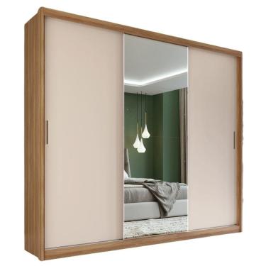 Imagem de Guarda Roupa Casal 3p 4g Com Espelho 235 Cm 32415 Amendola Off White Demobile Amendola Off White