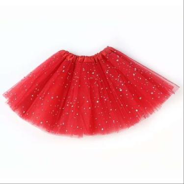 Imagem de Saia Tutu Tule Paete Estrelinha Carnaval Fantasia Adulto Cores Diversa