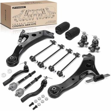 Imagem de A-Premium Conjunto de 14, braço de controle inferior dianteiro, junta esférica inferior, extremidade da haste de direção externa interna, link da barra oscilante frontal e traseira, compatível com