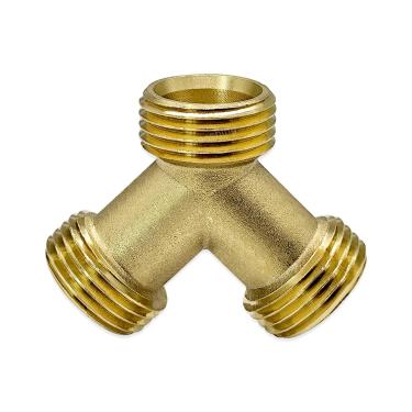 Imagem de Hooshing Conector de mangueira adaptador Y macho de latão resistente de 3/10.2 cm GHT para secador a vapor e máquina de lavar