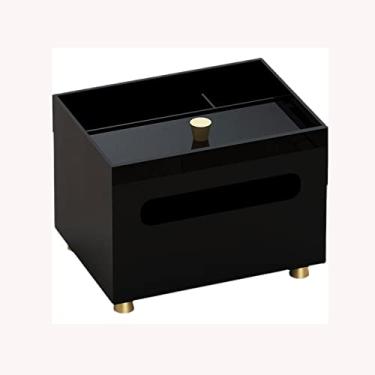 Imagem de CYYHGD Dispensador de lenços faciais acrílico retangular organizador de guardanapo suporte de tampa para bancadas de quarto e mesa