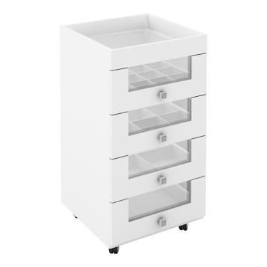 Imagem de Gaveteiro Carrinho de Maquiagem PE2009 MDP Branco - Gran Belo