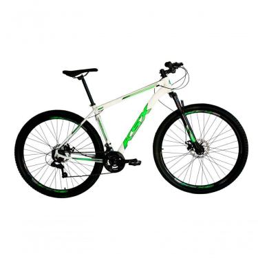 Imagem de Bicicleta Aro 29 Ksx Sd7 21v Cabos Internos Alumínio Freios A Disco Garfo Suspensão Branco Verde Tamanho 17