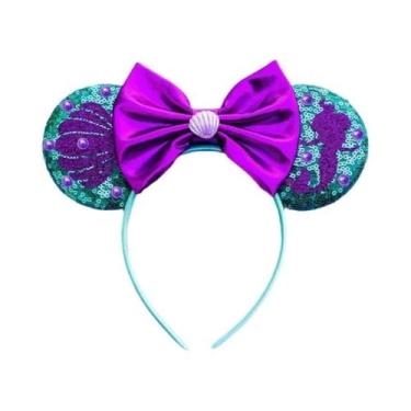 Imagem de Tiara De Cabelo Infantil Com Orelhas Da Pequena Sereia, Mickey Mouse, 