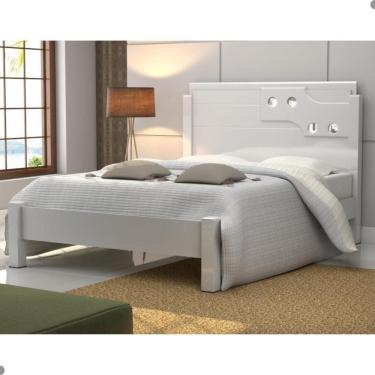 Imagem de Cama Luíza Casal Com Cabeceira Branco