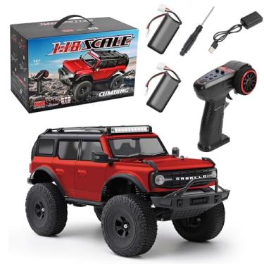 Imagem de SPYMINNPOO Controle Remoto RC, Carro de Controle Remoto de Escala 1:18 de 2,4 GHz Com Luzes e Caminhão Off-road de Cruzeiro, Veículo de Brinquedo de Escalada Elétrico, Presentes para (Vermelho