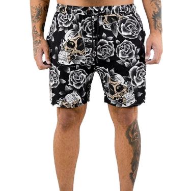 Imagem de Shorts Mcd Caveira E Rosas Masculino-Masculino