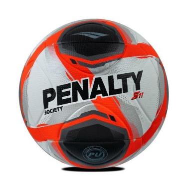 Imagem de Bola Society Penalty S11 R2 Xxv - unissex - cinza e vermelho, Bco, Pto